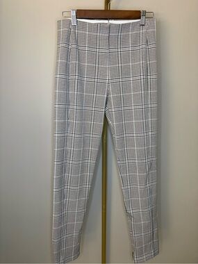 Ann Taylor Brown and Black Plaid Slim Trousers